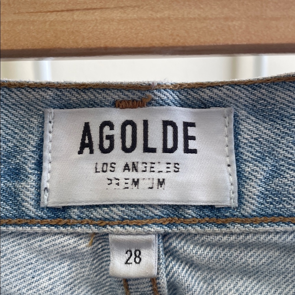 Aritzia - Agolde - Riley High Rise Straight Jeans Ripped - Blue - 28 - Picture 3 of 13
